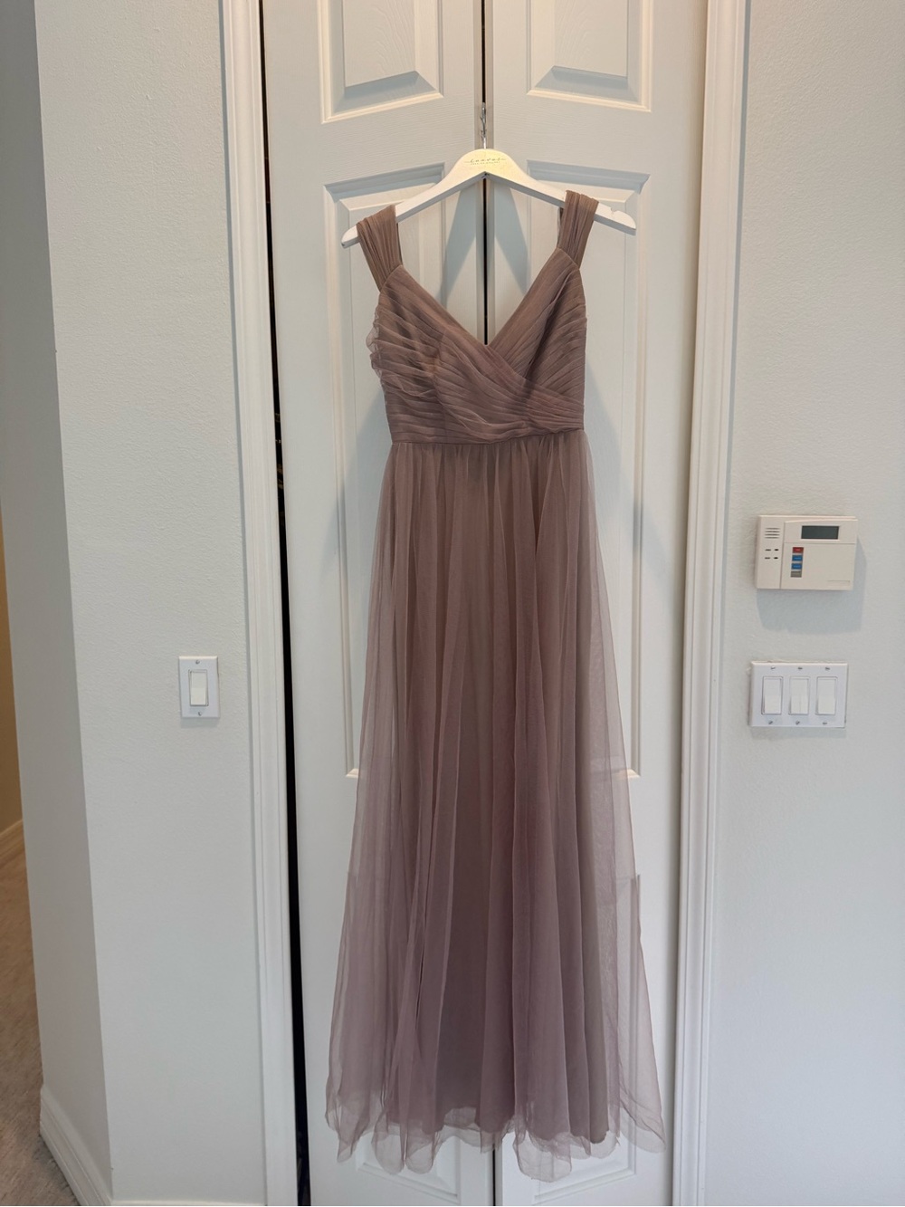 SORELLA VITA Mauve Tulle V-Neck Maxi Dress